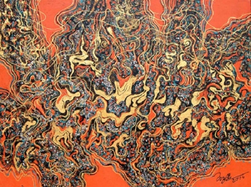 Khám phá vũ trụ trong tranh sơn mài của họa sĩ Trương Bé