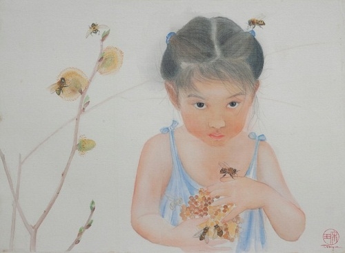 "Thiên điểu xanh"-Triển lãm tranh lụa của nữ họa sĩ Tống Ngọc