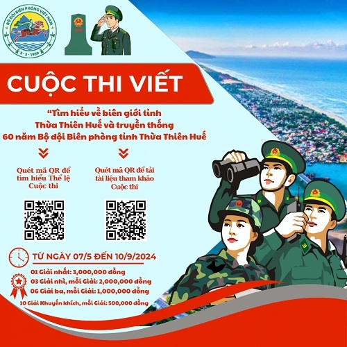 Cuộc thi viết "Tìm hiểu về biên giới tỉnh Thừa Thiên Huế và truyền thống 60 năm Bộ đội Biên phòng tỉnh Thừa Thiên Huế (15/12/1964 - 15/12/2024)"